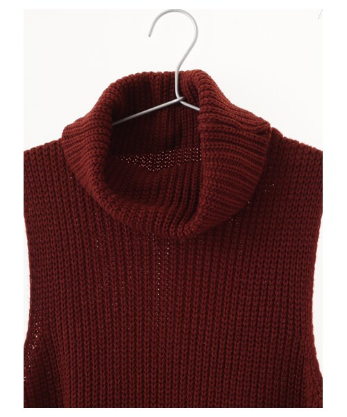 earth music&ecology（アースミュージックアンドエコロジー）の「ノースリーブタートルワンピース（ワンピース/ドレス・ブラック/ブリックレッド/キャメル/カーキ・F）」の10枚目の写真