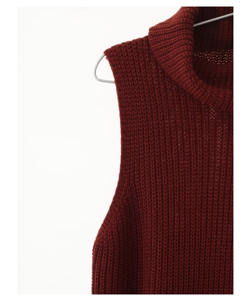 earth music&ecology（アースミュージックアンドエコロジー）の「ノースリーブタートルワンピース（ワンピース/ドレス・ブラック/ブリックレッド/キャメル/カーキ・F）」の8枚目の写真