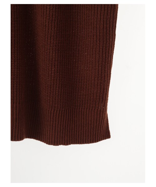 earth music&ecology（アースミュージックアンドエコロジー）の「ハイネックニットワンピース（ワンピース/ドレス・ライトグレー/ブラック/ブラウン/カーキ・F）」の9枚目の写真