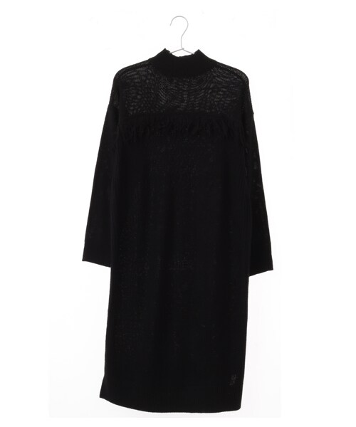 earth music&ecology（アースミュージックアンドエコロジー）の「ハイネックニットワンピース（ワンピース/ドレス・ライトグレー/ブラック/ブラウン/カーキ・F）」の2枚目の写真