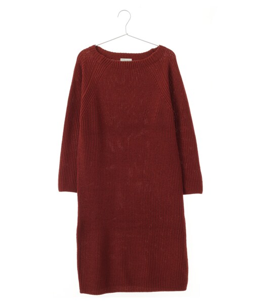 earth music&ecology（アースミュージックアンドエコロジー）の「ボトルネックニットワンピース（ワンピース/ドレス・ブリックレッド/キャメル/カーキ/ネイビー・F）」の5枚目の写真