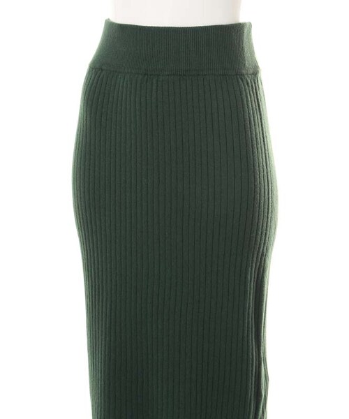 31 Sons de mode（トランテアン　ソン　ドゥ　モード）の「１２Ｇリブストレッチニットスカート（スカート・レディース・カーキグリーン/ブラック・36）」の8枚目の写真