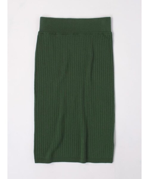 31 Sons de mode（トランテアン　ソン　ドゥ　モード）の「１２Ｇリブストレッチニットスカート（スカート・レディース・カーキグリーン/ブラック・36）」の2枚目の写真