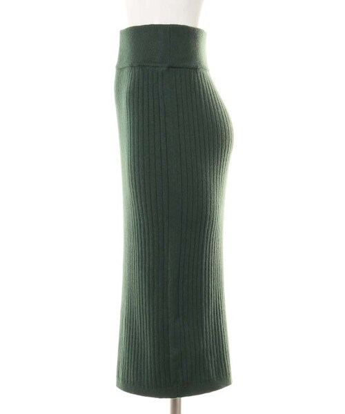 31 Sons de mode（トランテアン　ソン　ドゥ　モード）の「１２Ｇリブストレッチニットスカート（スカート・レディース・カーキグリーン/ブラック・36）」の4枚目の写真