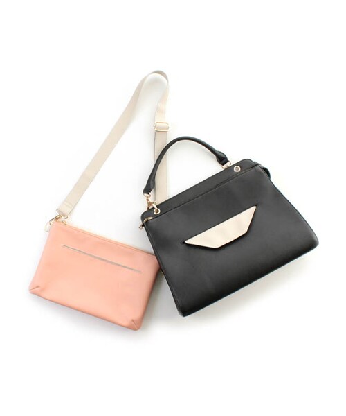 31 Sons de mode（トランテアン　ソン　ドゥ　モード）の「ポーチ付トートバッグ（バッグ・レディース・ホワイト/ブラック/ベージュ・フリー）」の2枚目の写真