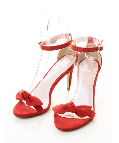 31 Sons de mode（トランテアン　ソン　ドゥ　モード）の「リボンフラットストラップサンダル（シューズ・レディース・ブラック/レッド/ピンク/インディゴブルー・S/M/L/L/在庫:1）」の4枚目の写真