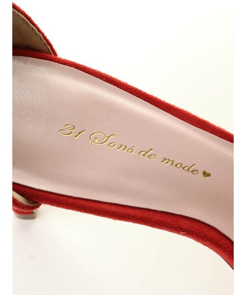 31 Sons de mode（トランテアン　ソン　ドゥ　モード）の「リボンフラットストラップサンダル（シューズ・レディース・ブラック/レッド/ピンク/インディゴブルー・S/M/L/L/在庫:1）」の10枚目の写真