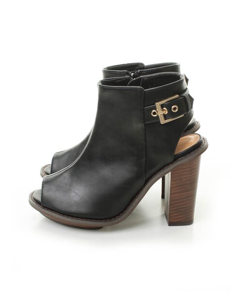 31 Sons de mode（トランテアン　ソン　ドゥ　モード）の「オープントゥショートブーツ（シューズ・レディース・ブラック/キャメル・S/M/L/S/在庫:1/L/在庫:1）」の4枚目の写真