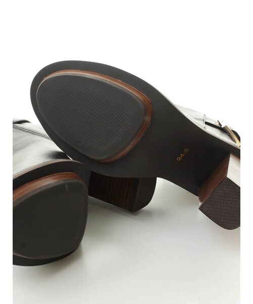 31 Sons de mode（トランテアン　ソン　ドゥ　モード）の「オープントゥショートブーツ（シューズ・レディース・ブラック/キャメル・S/M/L/S/在庫:1/L/在庫:1）」の9枚目の写真