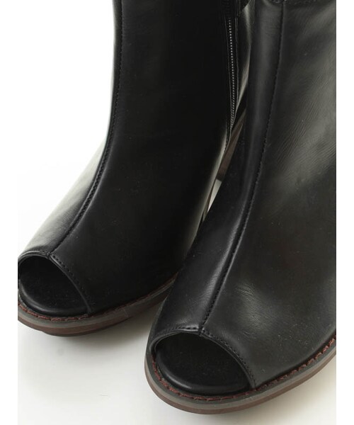 31 Sons de mode（トランテアン　ソン　ドゥ　モード）の「オープントゥショートブーツ（シューズ・レディース・ブラック/キャメル・S/M/L/S/在庫:1/L/在庫:1）」の8枚目の写真