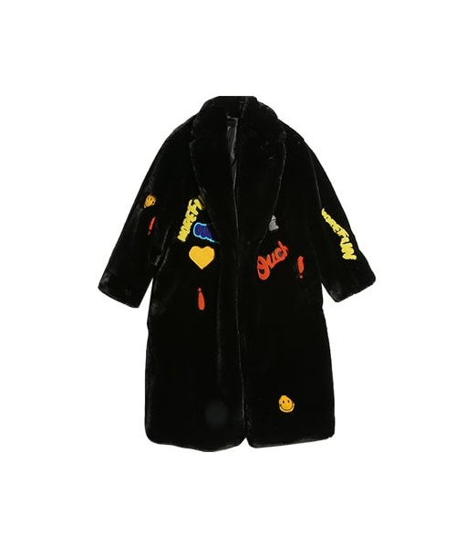 STYLENANDA（スタイルナンダ）の「ワッペンデコロングファーコート 