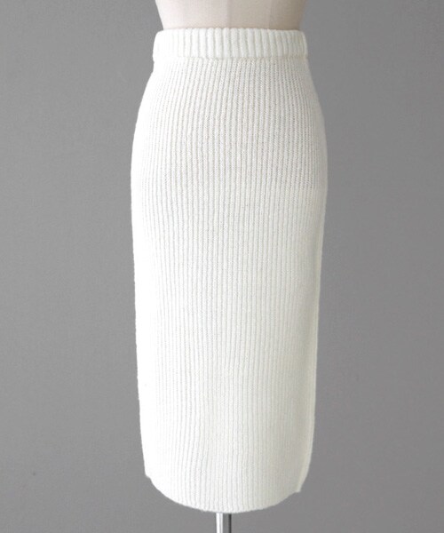 DHOLIC（ディーホリック）の「リブニットタイトミディ丈スカート（スカート・レディース・ピンク/アイボリー/ブラック/グレー・FREE）」の2枚目の写真