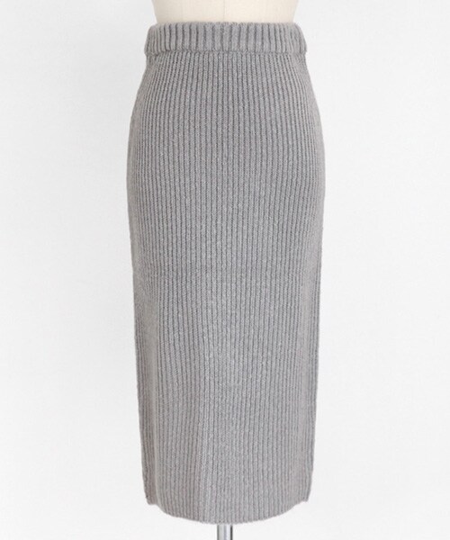 DHOLIC（ディーホリック）の「リブニットタイトミディ丈スカート（スカート・レディース・ピンク/アイボリー/ブラック/グレー・FREE）」の4枚目の写真