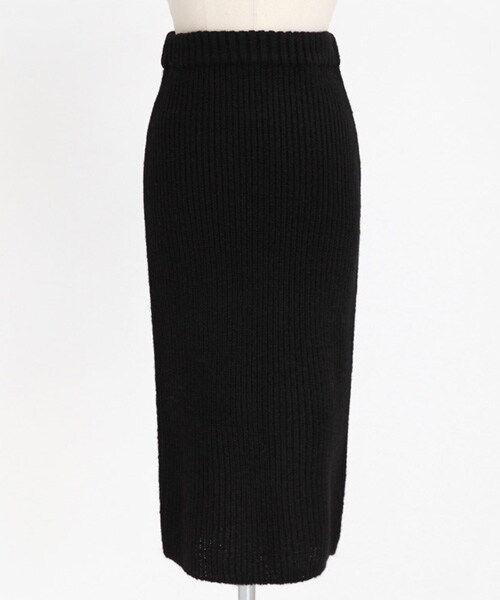 DHOLIC（ディーホリック）の「リブニットタイトミディ丈スカート（スカート・レディース・ピンク/アイボリー/ブラック/グレー・FREE）」の3枚目の写真
