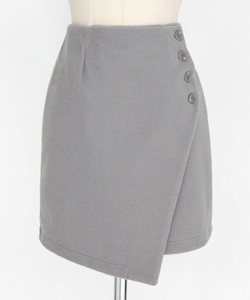 DHOLIC（ディーホリック）の「ボタンフライアンバランスラップスカート（スカート・レディース・ライトピンク/グレー・S/M）」の2枚目の写真