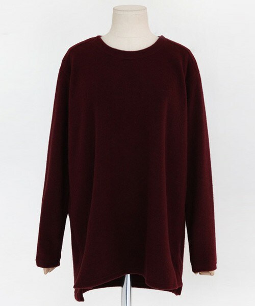 DHOLIC（ディーホリック）の「ラウンドネックやわらか素材ベーシックTシャツ（Tシャツ/カットソー・レディース・ダークグリーン/ワイン/ホワイトアイボリー/グレー・FREE）」の4枚目の写真