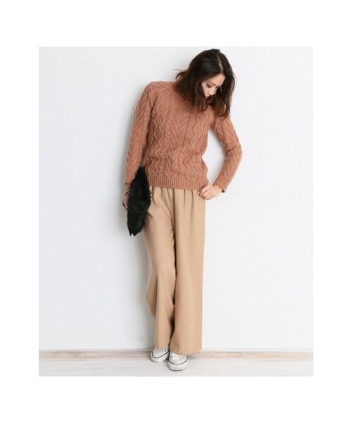 URBAN RESEARCH Sonny Label（アーバンリサーチサニーレーベル）の「ウール混ツータックワイドパンツ（パンツ・レディース・キャメル/グレー/ブラック・36/38）」の5枚目の写真