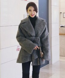 DHOLIC | ワイドラペルアンバランスショートコート(その他アウター)