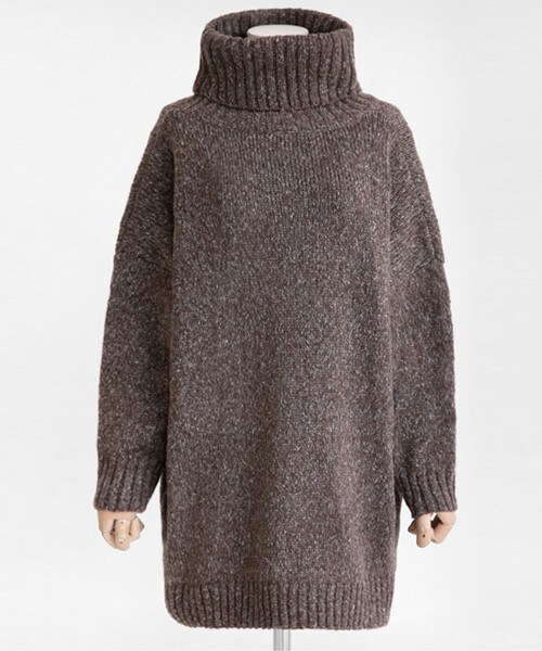 DHOLIC（ディーホリック）の「メランジカラーミディ丈タートルネックニットプルオーバー（ニット/セーター・レディース・ライトグレー/ブラックグレー/ブルー/チョコブラウン/ブルーグレー・FREE）」の4枚目の写真