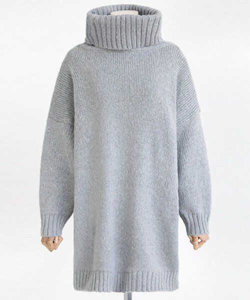 DHOLIC（ディーホリック）の「メランジカラーミディ丈タートルネックニットプルオーバー（ニット/セーター・レディース・ライトグレー/ブラックグレー/ブルー/チョコブラウン/ブルーグレー・FREE）」の3枚目の写真