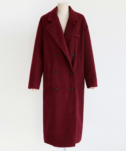 DHOLIC（ディーホリック）の「オーバーサイズロング丈Pコート（ピーコート・レディース・カーキ/ブラック/ブラックグレー/ワイン・FREE）」の4枚目の写真