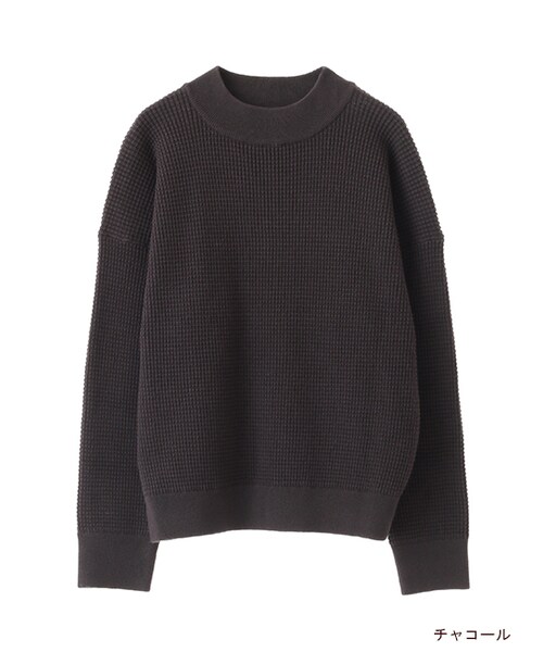 w closet（ダブルクローゼット）の「ワッフルハイネックニット（トップス・レディース・オフホワイト/グレー/Dオレンジ/チャコール・FREE）」の3枚目の写真