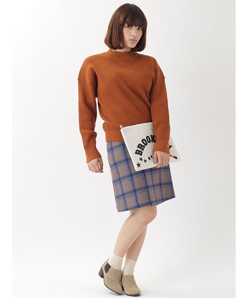 w closet（ダブルクローゼット）の「ワッフルハイネックニット（トップス・レディース・オフホワイト/グレー/Dオレンジ/チャコール・FREE）」の11枚目の写真