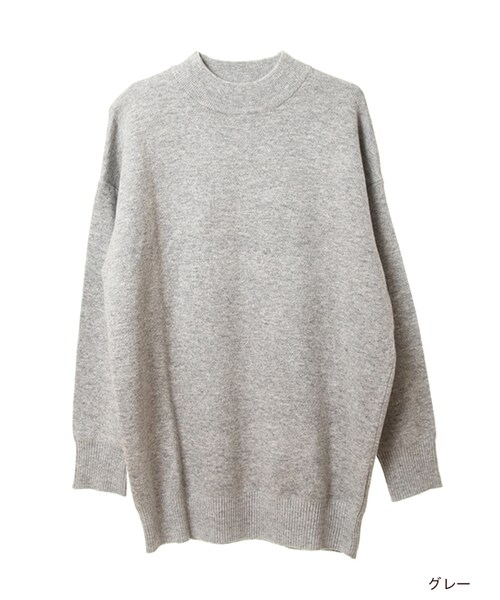 w closet（ダブルクローゼット）の「ニジュウス編みハイネックニット（トップス・レディース・オフホワイト/グレー/オレンジ/カーキ・FREE）」の2枚目の写真