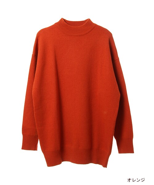 w closet（ダブルクローゼット）の「ニジュウス編みハイネックニット（トップス・レディース・オフホワイト/グレー/オレンジ/カーキ・FREE）」の4枚目の写真