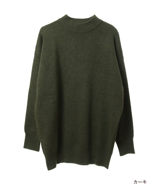 w closet（ダブルクローゼット）の「ニジュウス編みハイネックニット（トップス・レディース・オフホワイト/グレー/オレンジ/カーキ・FREE）」の3枚目の写真