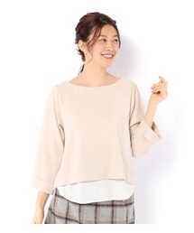 mysty woman | ボートネックレイヤードフリルトップス(トップス)