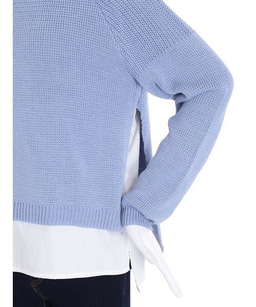 EMODA（エモダ）の「SLIT LAYER SHニット（トップス・レディース・ホワイト/ブラック/アイスブルー・F）」の10枚目の写真