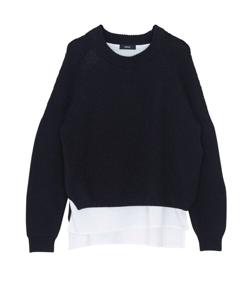 EMODA（エモダ）の「SLIT LAYER SHニット（トップス・レディース・ホワイト/ブラック/アイスブルー・F）」の2枚目の写真
