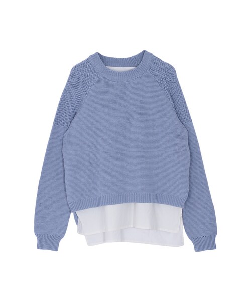 EMODA（エモダ）の「SLIT LAYER SHニット（トップス・レディース・ホワイト/ブラック/アイスブルー・F）」の3枚目の写真