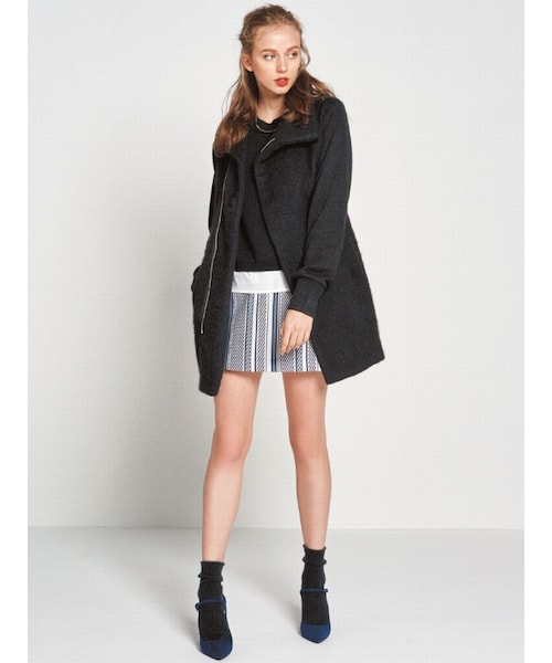 EMODA（エモダ）の「COMBI ZIPコート（ジャケット/アウター・レディース・ホワイト/グレー/ブラック・F）」の6枚目の写真