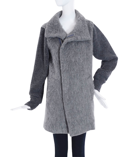 EMODA（エモダ）の「COMBI ZIPコート（ジャケット/アウター・レディース・ホワイト/グレー/ブラック・F）」の7枚目の写真