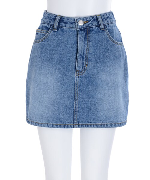 EVRIS（エヴリス）の「デニムハイウエストスカート（スカート・レディース・ホワイト/アイスブルー/インディゴ）」の7枚目の写真
