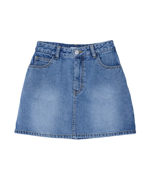 EVRIS（エヴリス）の「デニムハイウエストスカート（スカート・レディース・ホワイト/アイスブルー/インディゴ）」の2枚目の写真
