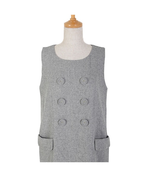 F i.n.t（フィント）の「釦使いAラインノースリーブワンピース/F i.n.t（ワンピース・レディース・その他）」の3枚目の写真