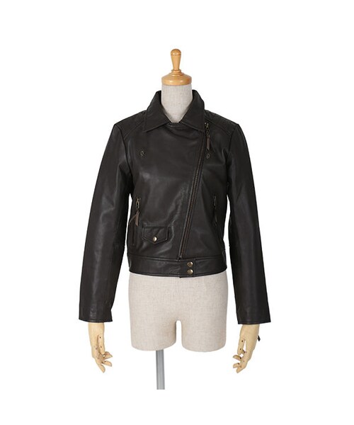 an another angelus（アンアナザーアンジェラス）の「シープレザーライダースブルゾン/an another angelus（ライダースジャケット・レディース・その他）」の2枚目の写真