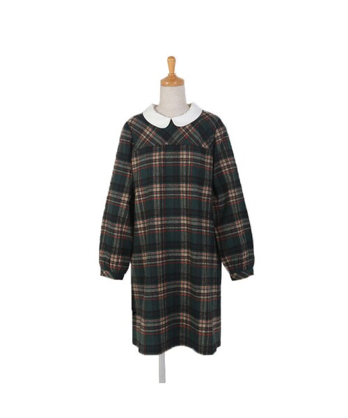 F i.n.t（フィント）の「クレリック衿チェックワンピース/F i.n.t（ワンピース・レディース・その他）」の2枚目の写真