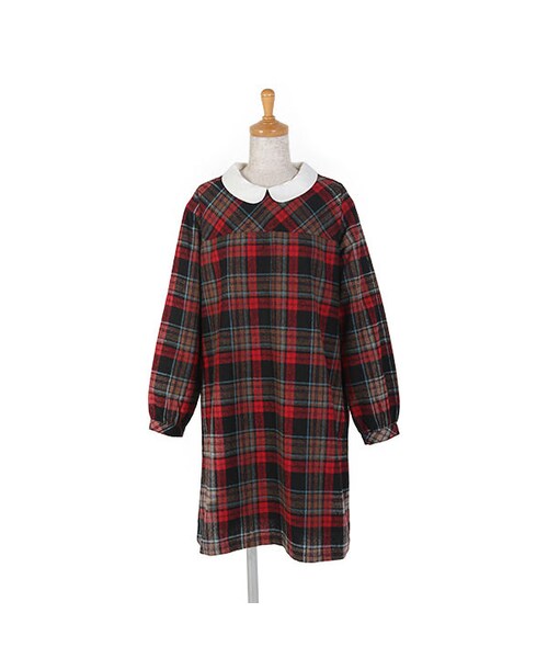 F i.n.t（フィント）の「クレリック衿チェックワンピース/F i.n.t（ワンピース・レディース・その他）」の4枚目の写真