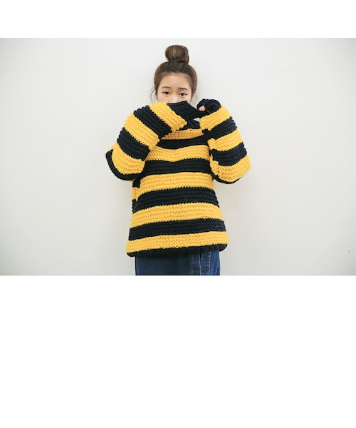STYLENANDA（スタイルナンダ）の「ボーダー柄バルキーニット