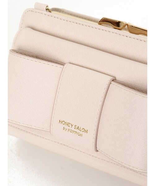 Honey Salon（ハニーサロン）の「リボンスマホミニバッグ（バッグ・レディース・アイボリー/ライトピンク/ブラック・Free）」の9枚目の写真