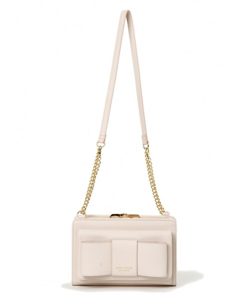 Honey Salon（ハニーサロン）の「リボンスマホミニバッグ（バッグ・レディース・アイボリー/ライトピンク/ブラック・Free）」の3枚目の写真