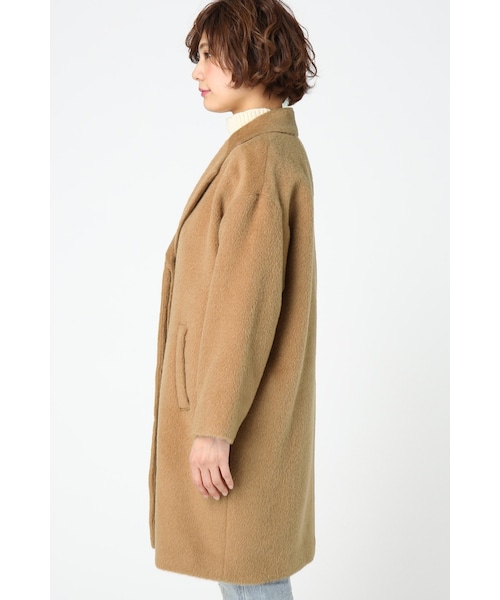 SLOBE IENA(スローブイエナ)の「アルパカシャギーロングチェスターコート(ジャケット/アウター・ブラック/キャメル・フリー)」の7枚目の写真
