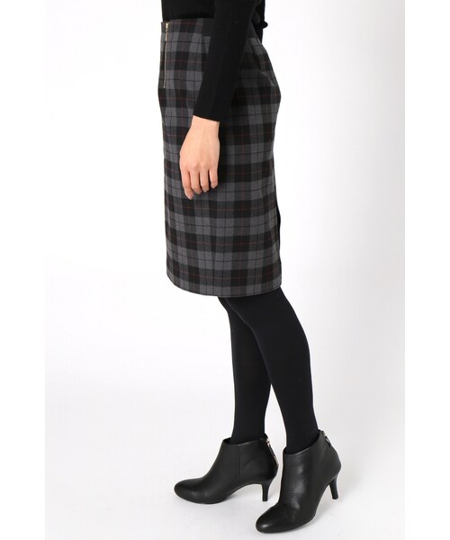 La TOTALITE（ラトータリテ）の「ツイカチェックタイトスカート（スカート・グレーA/ホワイト・36/38）」の6枚目の写真