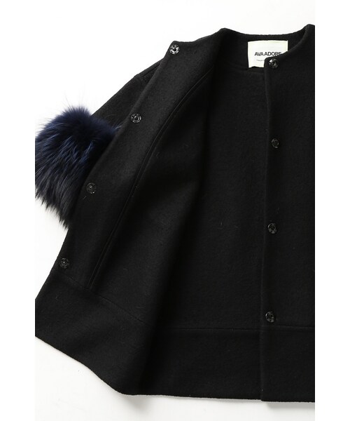La TOTALITE（ラトータリテ）の「AVA ADORE murmanskyノーカラーコート（ジャケット/アウター・ブラック/ピンク・フリー）」の15枚目の写真