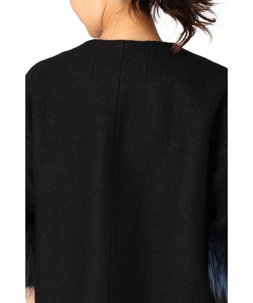 La TOTALITE（ラトータリテ）の「AVA ADORE murmanskyノーカラーコート（ジャケット/アウター・ブラック/ピンク・フリー）」の9枚目の写真