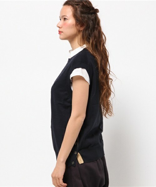 FRAPBOIS（フラボア）の「シーソートリコ（ベスト・レディース・グレー/ネイビー/イエロー・1/2）」の10枚目の写真